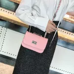 Fashion new handbags High quality PU leather Women bag Lock Stereotypes lattice Sweet girl Small incense wind chain square bag