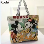 Fashion design Cartoon Printed Women's Casual Tote Women Daily Use Female Shopping Bag Ladies Single Shoulder Handbag Simple Bea