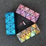 fashion Geometric folding make up bag Laser PU cosmetic bag casual women makeup case toiletry bag