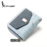Fashion New Ladies Wallet Small Folding Purse Flower Pattern Zipper Wallet Card Holder and Coin Purses Women