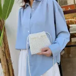 Fashion Mini Pearl Bag Women Handbag Vintage Handmade Beaded Banquet Party Shoulder Bag 2020 Luxury Women's Coin Purse Handbags