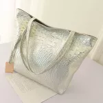 Crocodile Tote Bag Large Pu Leather Women Oulder Bags Ladies Silver Gold B Handbag Fe Ng Handbags Sac