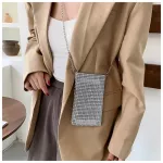 กระเป๋าใส่โทรศัพท์ วิ้งๆ กระเป๋าทรงเหลี่ยม กระเป๋าสะพายข้าง กระเป๋าแฟชั่น ใบเล็ก สายโซ่กระเป๋าผู้หญิง