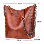 Designer Bags Famous Brand Women Bags 2020 Winter Leather Chains Tote Bag Ladies Rivet Bucket Messenger Shoulder Bag Sac A Main
