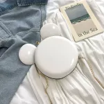 Disney Cartoon Princess Lady Handbag Shoulder Women PU Fashion Bag Messaleger Mouse Cute Round Bag Minnie Purses