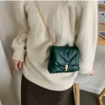 Down Cotton Women Handbag 2020 Fashion Soft Leather Rhomboid Women Shoulder Messenger Bags Chain Crossbody Bag Clutch Purse 2020