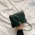 Down Cotton Women Handbag 2020 Fashion Soft Leather Rhomboid Women Shoulder Messenger Bags Chain Crossbody Bag Clutch Purse 2020