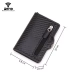 Engraving Carbon Fiber Credit Card Holder Men Wallet Case Rfid Blocking Pop Up Cardholder Aluminium Metal Minimalist Wallet Safe
