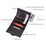 Engraving Carbon Fiber Credit Card Holder Men Wallet Case Rfid Blocking Pop Up Cardholder Aluminium Metal Minimalist Wallet Safe