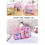 eTya Women Flower PVC Transparent Cosmetic Bag Fashion Girl Travel Make up Toiletry Bags Makeup Organizer Case Tote Bag