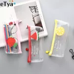 eTya Women Small Transparent Clear Makeup Bag PVC Zipper Cosmetic Organizer Bag Student Students School Pencil Bag Case Pouch
