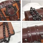 European Fashion Fashion Female Square Bag 2020 New Quality Pu Leather Women's Designer Handbag Rivet Lock Chain Shoulder Messenger Bags