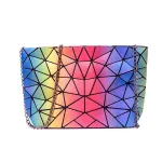 DIOMO New Laser Glitter Small Shoulder Bag Women Messenger Bag Geometric Chain Bags Teenager Girl Rainbow Color Handbag