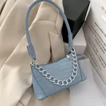 Fashion Design Women's Armpit Handbags Crocodile Pattern PU Leather Ladies Baguette Bag High Quailty Clutch Small Shoulder Bags