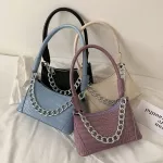 Fashion Design Women's Armpit Handbags Crocodile Pattern PU Leather Ladies Baguette Bag High Quailty Clutch Small Shoulder Bags