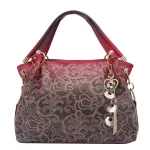 Fashion Ladies Hollow Out Handbag Floral Print Shoulder Bags Ladies Leather Openwork Carved Wild Tote Bags Bolsa Feminina