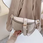 Fashion New Brand PU Leather Chain Waist Bag Bananka Bag on A Belt Leisure Fanny Pack Women Satchel Belly Band Belt Bag