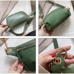 Fashion New Brand PU Leather Chain Waist Bag Bananka Bag on A Belt Leisure Fanny Pack Women Satchel Belly Band Belt Bag