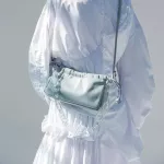 Fashion Acrylic Chain Messenger Bag for Women High Quality Pleated Soft Underarm Bag Female Handbags Lady Brands PU Shoulder Bag