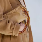 Fashion Acrylic Chain Messenger Bag for Women High Quality Pleated Soft Underarm Bag Female Handbags Lady Brands PU Shoulder Bag