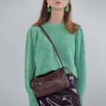 Fashion Acrylic Chain Messenger Bag for Women High Quality Pleated Soft Underarm Bag Female Handbags Lady Brands PU Shoulder Bag