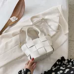Weave Tote Bucet Bag New Hi-QUITE Leather Women's Designer Handbag Travel Oulder Mesger Bag Phone Ses