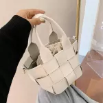Weave Tote Bucet Bag New Hi-Quity Leather Women's Designer Handbag Travel Oulder Mesger Bag Phone Ses