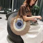 Round Straw Bags Women Mmer Rattan Bag Handmade Wen Beach Cross Body Bag Circle Bohia Handbag Bi Bolso Pa