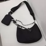 New B Oulder Bag for Women Nylon Chains Crossbody Bag Large Capacity Mesger Bag 2PCS DAILY LADY HANDBAG