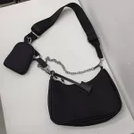 New B Oulder Bag For Women Nylon Chains Crossbody Bag Large Capacity Mesger Bag 2pcs Daily Lady Handbag
