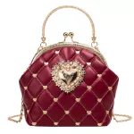 Women Velvet Handbag Vintage Heart Design Ning Bag Wedding Party Bride Clutch Oulder Bags Se