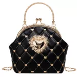 Women Velvet Handbag Vintage Heart Design Ning Bag Wedding Party Bride Clutch Oulder Bags Se