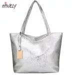 New Women Handbag Laser Hgram Leather Oulder Bag Lady Single Ng Bags Large Capacity Ca Tote Bolsa Silver Xew