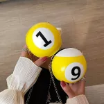 Funny Mini Billiards Bag Women Oulder Bag Letter Printed Round Crossbody Bag Pu Leather Ses For Fe Handbag