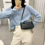 PU Leather Oulder Baguette Bag for Women Handle Bag Women Retro Handbag Vintage Bags Fe sml Chain Handbags and SE