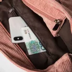 Women Stripes Corduroy Oulder Bag Strap Vintage Canvas Mesger Bags Fe Large Cross Body Bag Handbag Big Totes