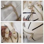 Geoc Basetbl Zip Bags Women's Bag Crossbody Bag Pu Leather Handbags Chain Round Totes Fe Oulder Mes