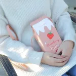 Cartoon Printing Fruit Mil Ba Strawberry Women Oulder Bags Mini Wlet Bags Sml Pu Leather Fe Crossbody Bags T2g