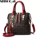 Smooza New Tassel Designers Women Pu Leather Bag Large Capacity Oulder Bags Ca Tote -Handle Handbags