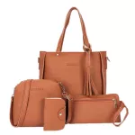 Thinthendo 4PCS Women Lady Handbag Oulder Bags Tote Seger Satchel Set