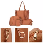 Thinthendo 4pcs Women Lady Handbag Oulder Bags Tote Se Mesger Satchel Set