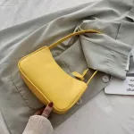 Handbag Ladies Retro Handbag Pu Leather One-Oulder Armpit Retro Handbag Fe Sml Underarm Bag