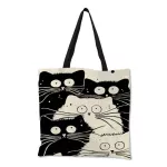 Customized Cute Cat Printing Women Handbag en Tote Bags with Print Logo Ca Traveg Beach Bags