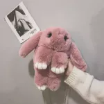 Cute H Bunny Rabbit Women Oulder Bags Cartoon Lady Chains Crossbody Bag Luxury F Fur Mesger Bag Sml Amim Ses