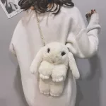 Cute H Bunny Rabbit Women Oulder Bags Cartoon Lady Chains Crossbody Bag Luxury F Fur Mesger Bag Sml Amim Ses