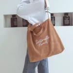 Women Corduroy Oulder Crossbody Bags Fe Eco Cloth Handbag Large Capacity Zier Totes Soft Brdery Mesger Bag