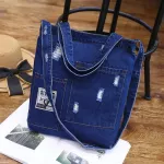 New Women's Denim Oulder Bag Cowgirl Ng Bag Ladies And Women Torn Jeans Sol Design Bos Bag Ca Handbag