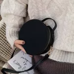 Women Oulder Bag Ladies Mesger Bags Youth Waterproof Handbag Round Fe Hi Quity Pu Leather Bag B