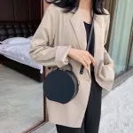 Women Oulder Bag Ladies Mesger Bags Youth Waterproof Handbag Round Fe Hi Quity Pu Leather Bag B