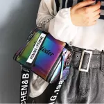 Laser Women Letter Oulder Bag Ins Popular Fe Handbag Holiday Pu Mesger Bags For Lady Design Exquisite Crossbody Bucet